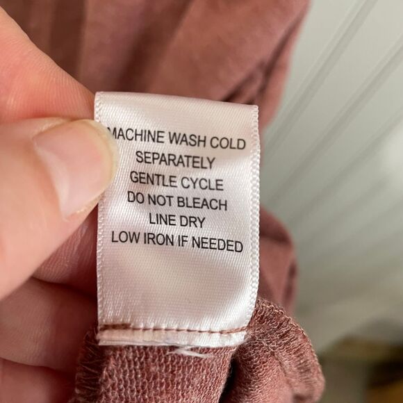 Mind Matter Mauve T-Shirt Dress Puff Sleeve Casual Mini Stretch Knit XL - Picture 8 of 11